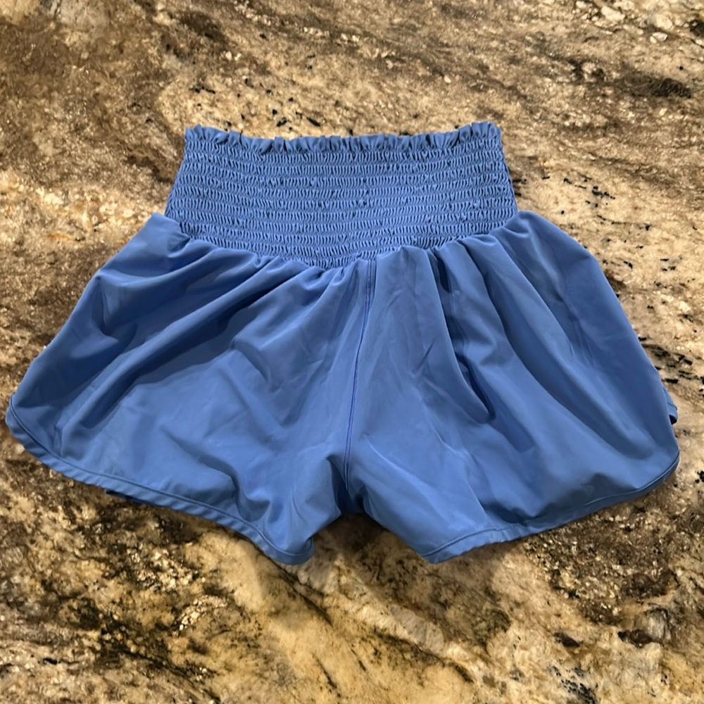 Woman’s Offline by Aerie Real Me Smocked Running Short Blue